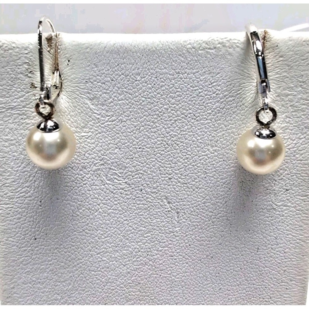 Set Of 2 Leverback Dangle Earrings Silver Tone Dillard's Fashion Jewelry - Picture 3 of 7